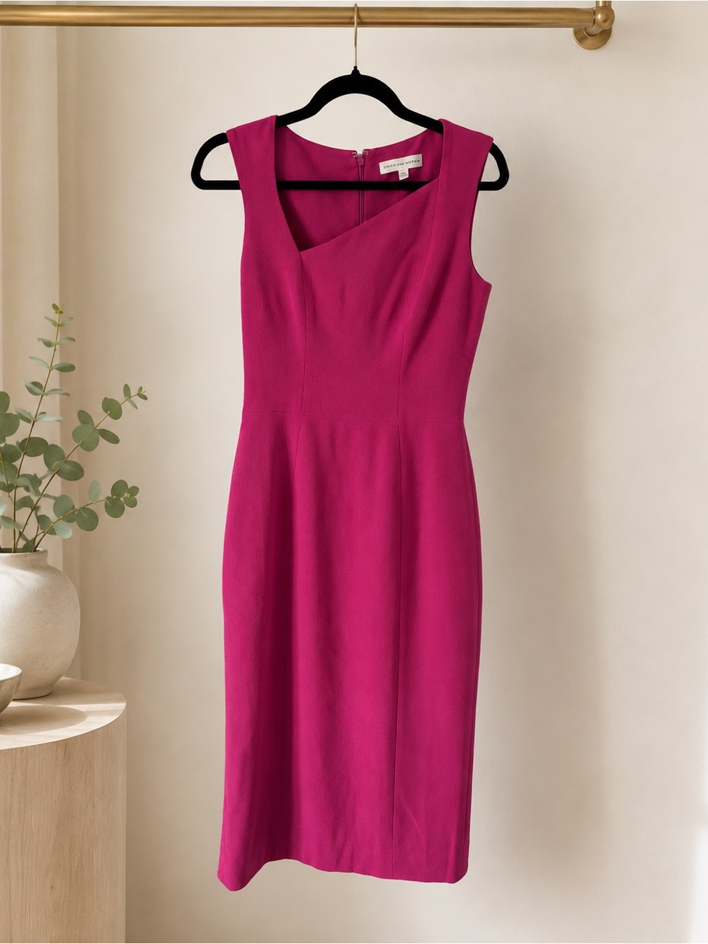 Dress the Population Tiffany Pink Asymmetrical Midi Dress S